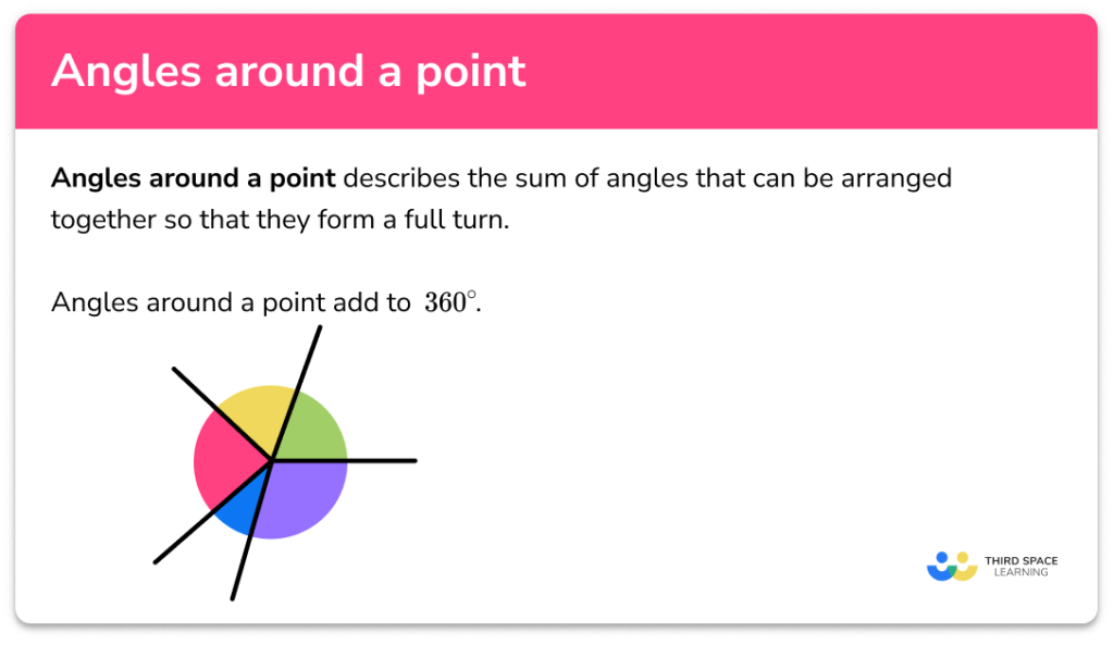 Angles Around A Point GCSE Maths Steps Examples