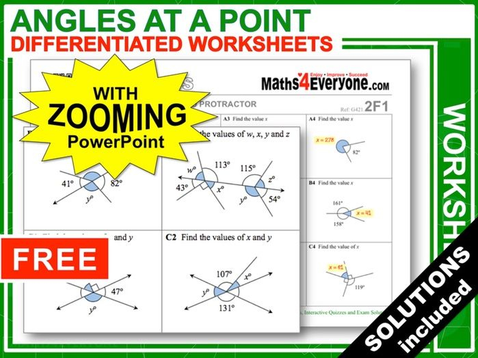 Angles Around A Point Worksheets With Answers Teaching Resources