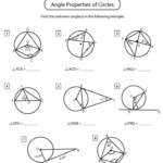 Angles In A Circle Worksheet