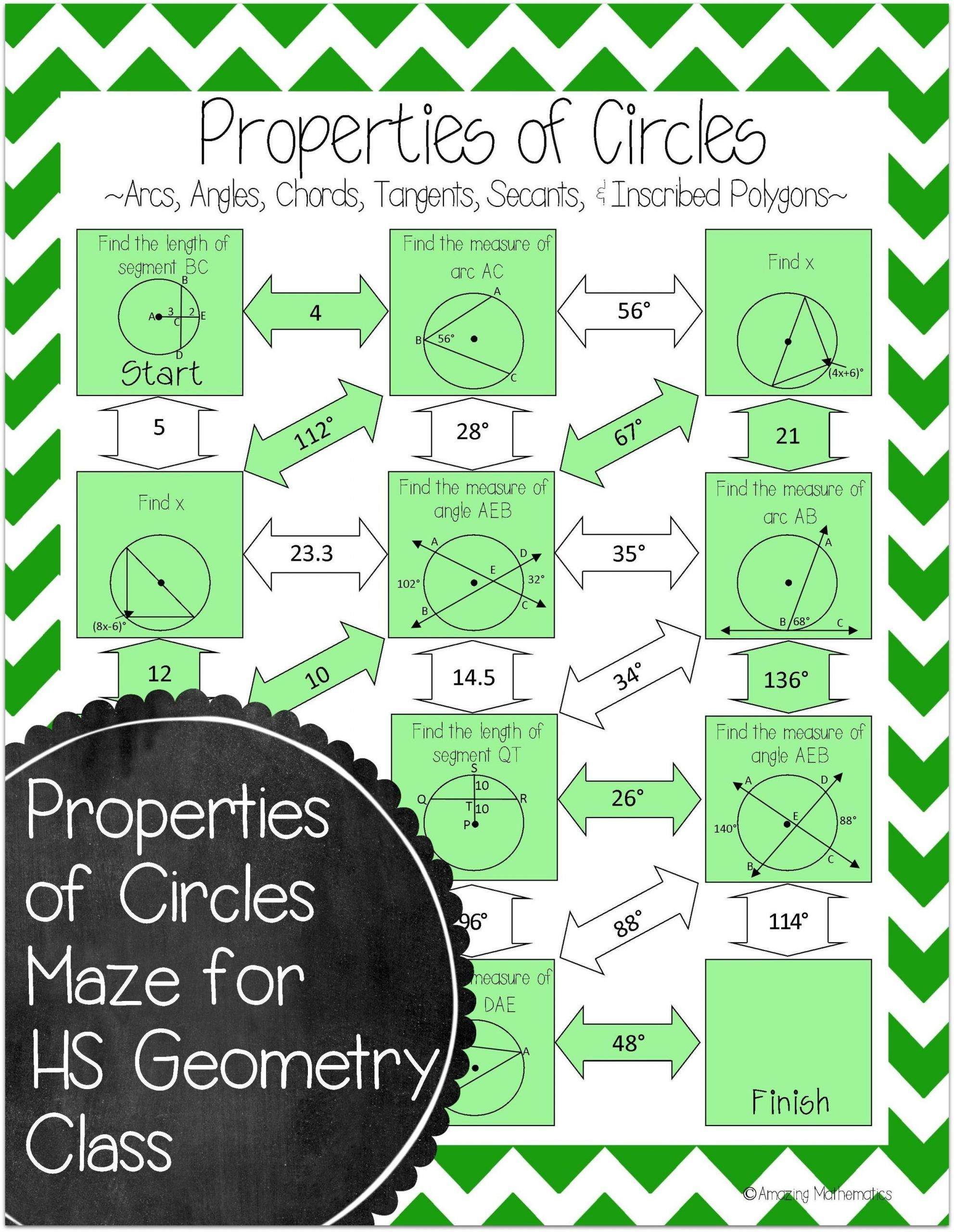 Angles In A Circle Worksheet With Answers