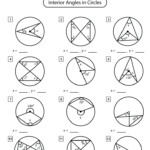 Angles In Circle Angles Outside Circle Worksheet 1 Answers