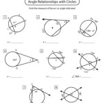 Angles In Circles Worksheet Answers