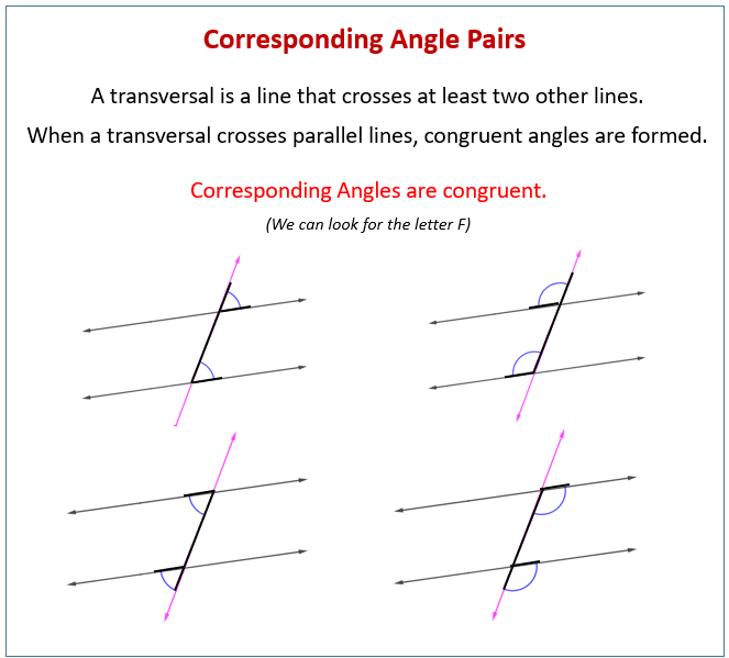 Corresponding And Alternate Angles Examples Solutions Videos 