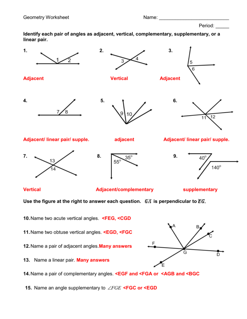 Corresponding Angles Worksheet Grade 8