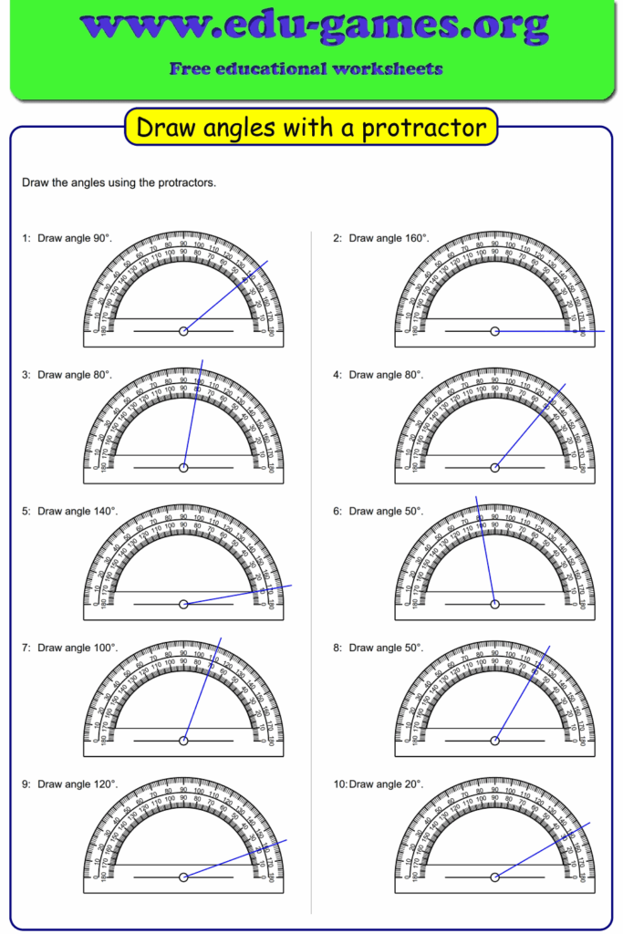 Draw Angles Worksheet