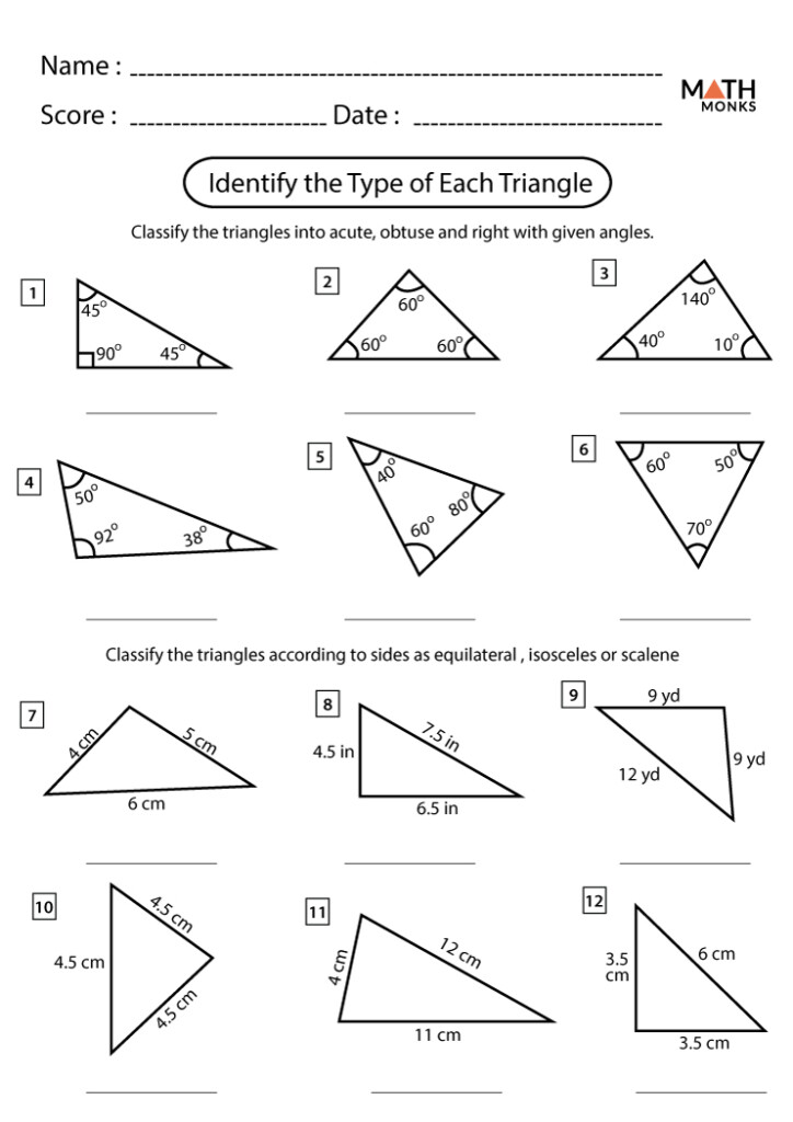 Equilateral Triangle Worksheets