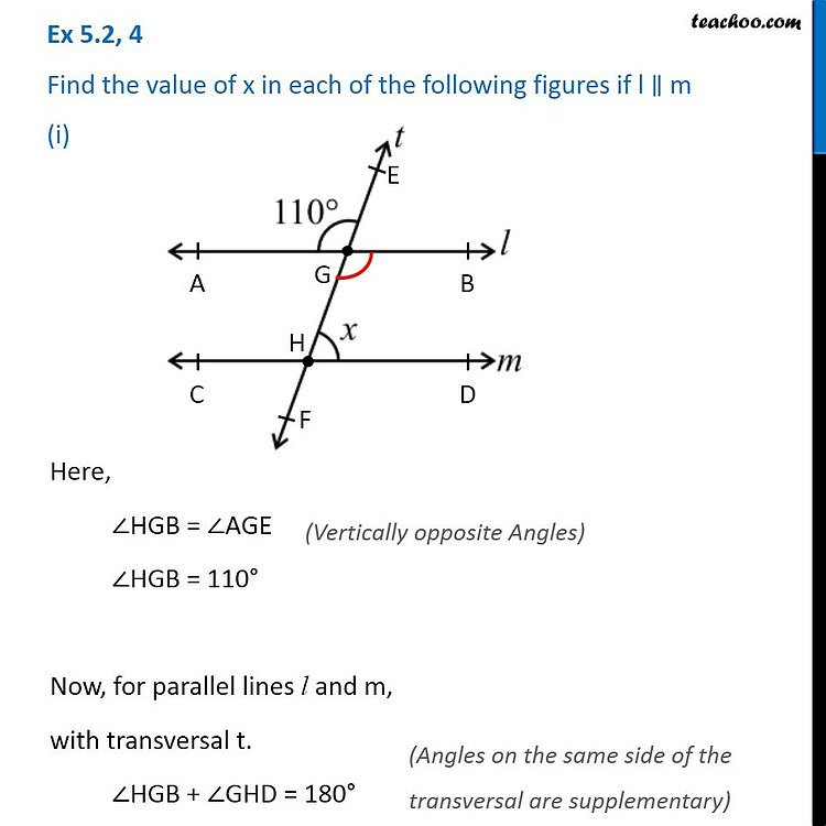 Ex 5 2 4 Find The Value Of X In Each Of The Following Figures