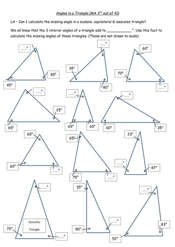Exterior Angles Of A Triangle Worksheet Tes Angleworksheets