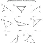 Find Missing Angle Of Triangle Worksheet