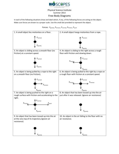 Force Diagram Worksheet With Answers
