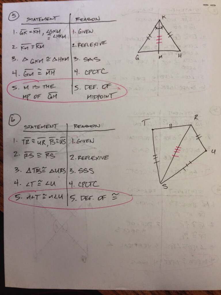 Geometric Proofs Worksheet With Answers