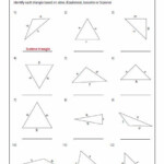 Geometry Worksheet Classifying Triangles