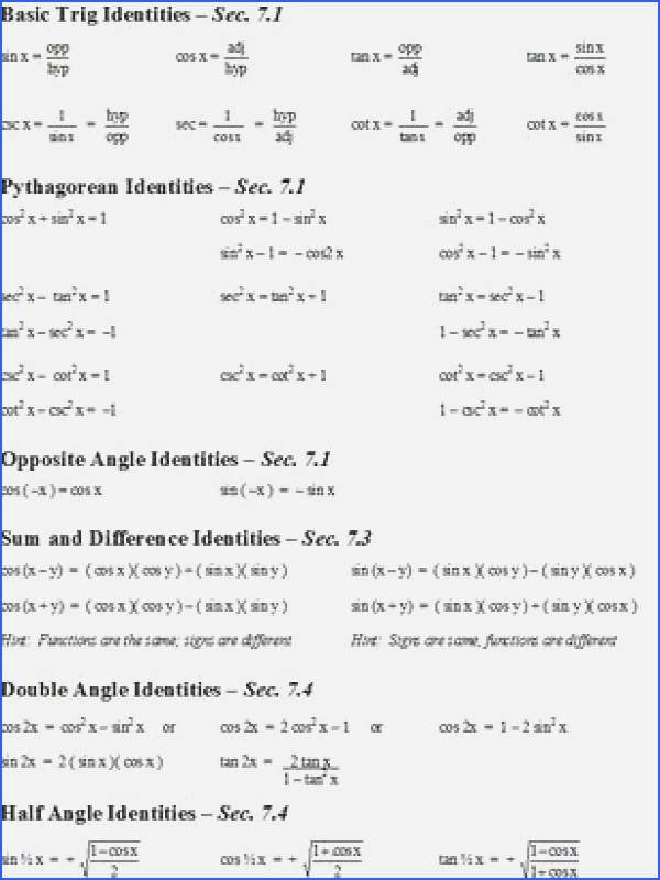 Half Angle Formulas Worksheet Ameise Live