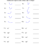 Identifying Types Of Angles Worksheets