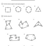 Interior Angles Of Polygons Worksheet With Answers