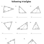 Interior Angles Of Triangles Worksheets