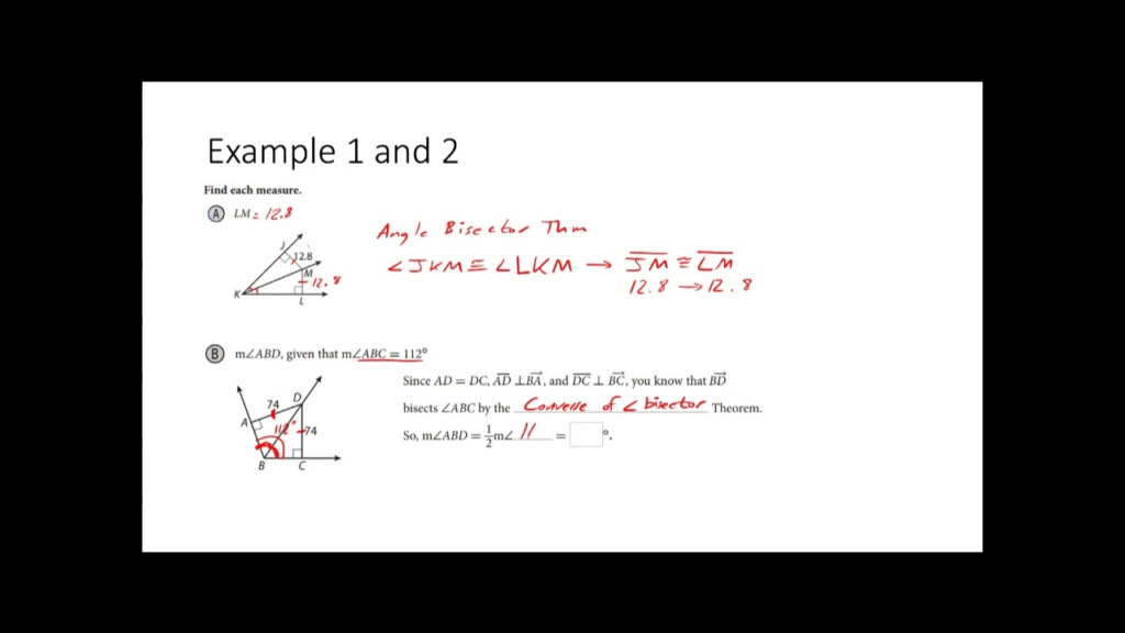 Lesson 8 2 Angle Bisectors Of Triangles Worksheet Answers 