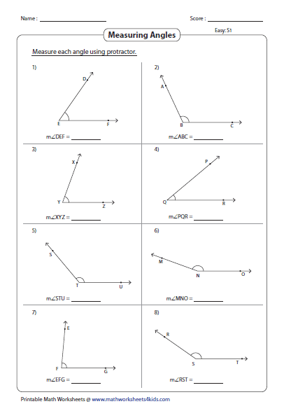 Measuring Angles With A Protractor Worksheet Answers