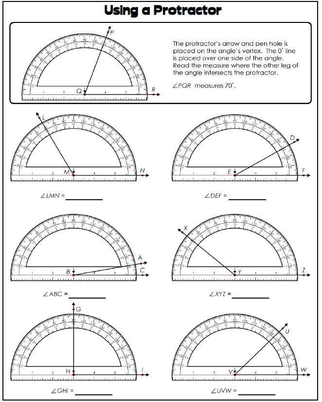 Measuring Angles With A Protractor Worksheets