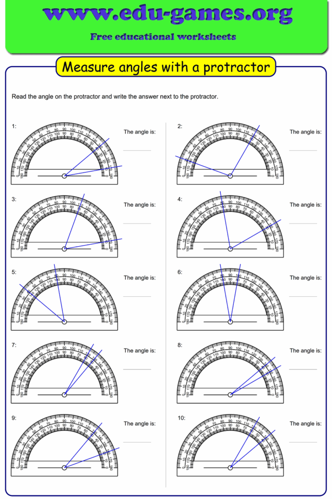 Measuring Angles Worksheet Grade 4