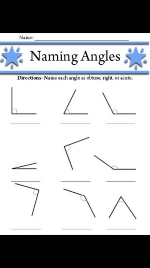 Naming Angles Worksheet 3Rd Grade