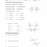 Parallel Lines Transversal Worksheet