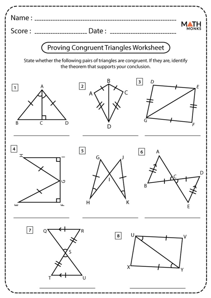 Practice With Congruent Triangles Worksheets