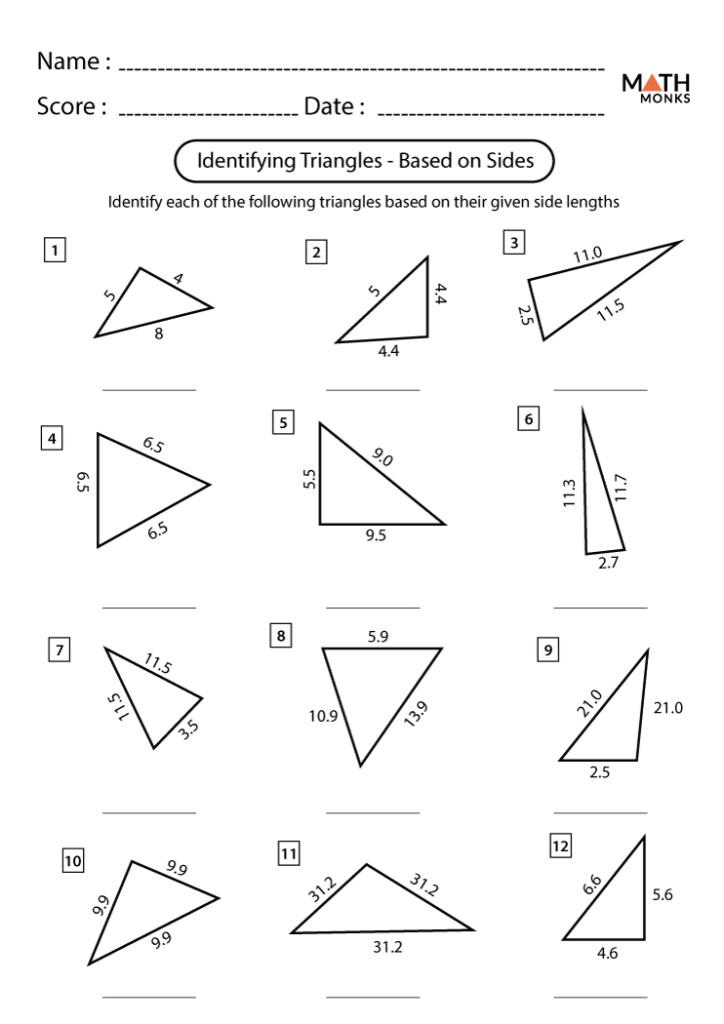 Printable Triangle Worksheets