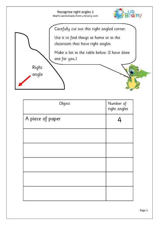 Right Angle Shapes Worksheet Worksheets For Kindergarten