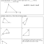 The Exterior Angle Theorem Worksheet Answer Key With Work