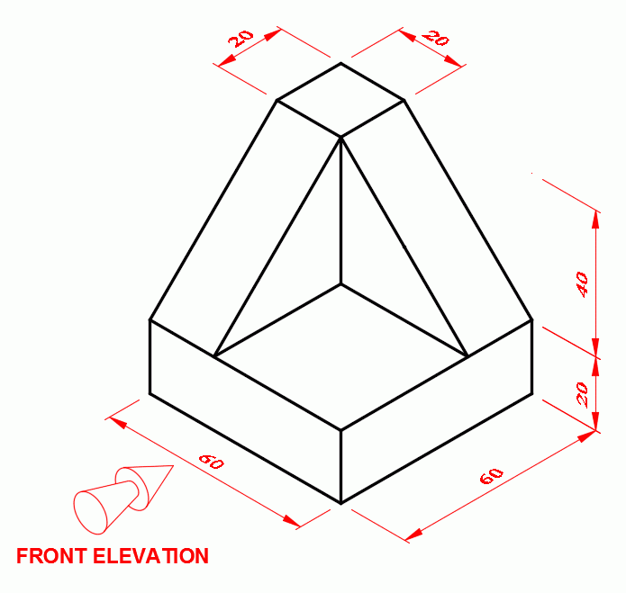 Third Angle Orthographic Exercise 9