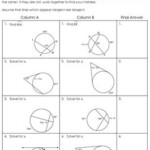 Angles In Circles Using Secants Tangents And Chords Partner Worksheet