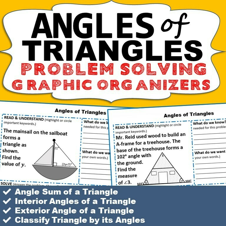 ANGLES OF TRIANGLES Word Problems With Graphic Organizers