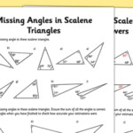 Calculating Angles Of Scalene Triangles Worksheet Worksheet