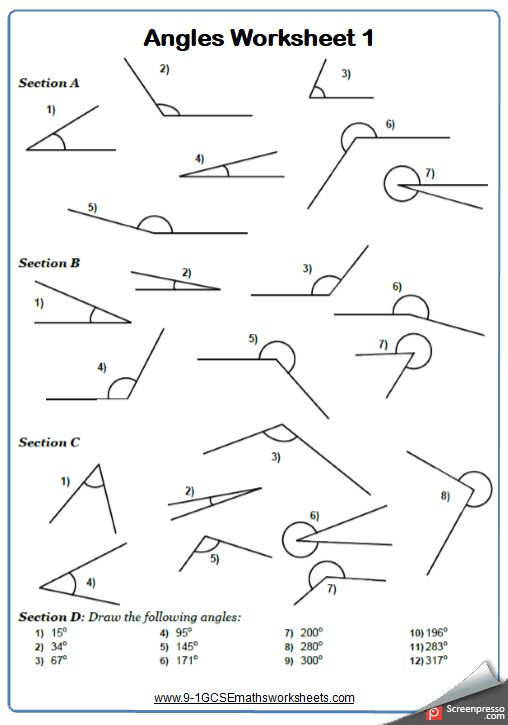 Drawing And Measuring Angles Maths Worksheet And Answers 9 Angles