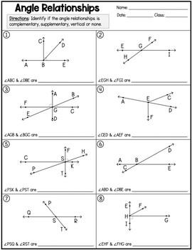 Identify Complementary Supplementary Vertical Angle For Distance