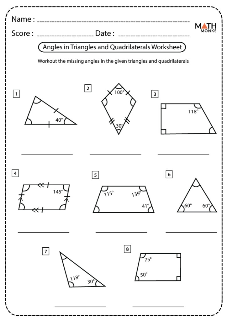 Identifying Quadrilateral Worksheet Identifying Quadrilaterals Worksheets