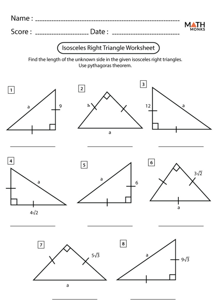 Isosceles Triangle Worksheet
