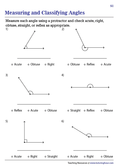 Measure And Classify The Angles Worksheets