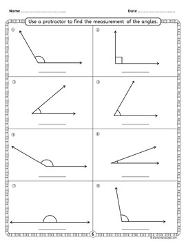 Measuring Angles With A Protractor Worksheets By ElementaryStudies