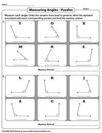 Measuring Angles With A Protractor Worksheets