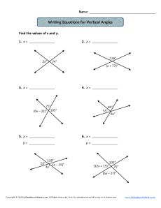 Vertical angles worksheet answer key PATCHED