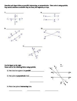 4th Grade Geometry Lines Segments Rays And Angles By Wubi 39 s Worksheets