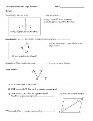 5 1 Perpendicular And Angle Bisectors Answer Key Fill Online