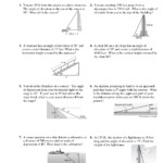 Angle Of Elevation And Depression Trig Worksheet With Answers