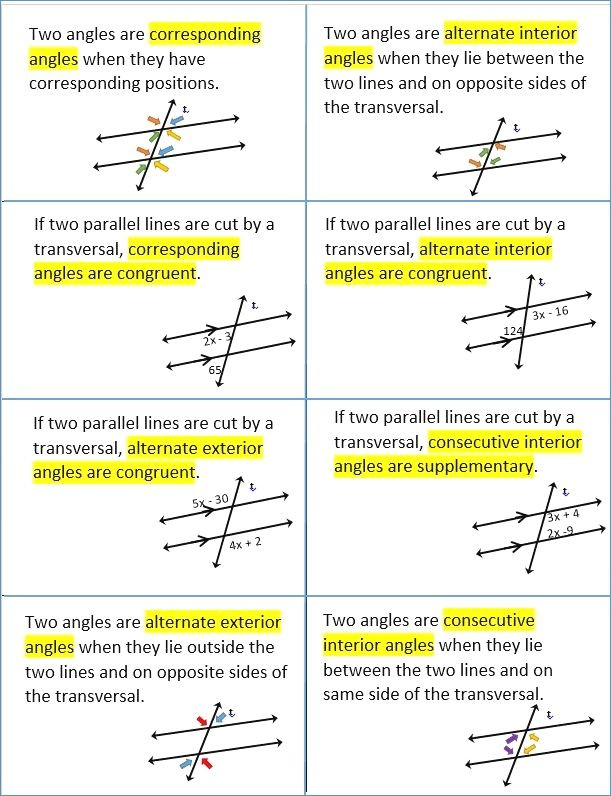 Angle Pair Relationships With Parallel Lines Worksheet Answers
