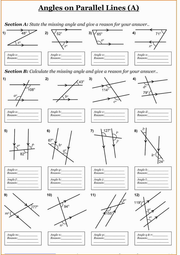 Angles Formed By Parallel Lines Worksheet Answers Milliken Publishing 