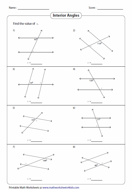 Angles In Parallel Lines Worksheet Ks3 Thekidsworksheet