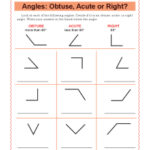 Angles Obtuse Acute Or Right 4th Grade Geometry Worksheets