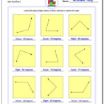Angles Right Obtuse Acute Math Worksheets Printable
